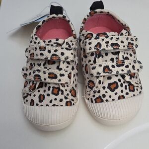 Cat & Jack Cream and Black Leopard Print Shoes